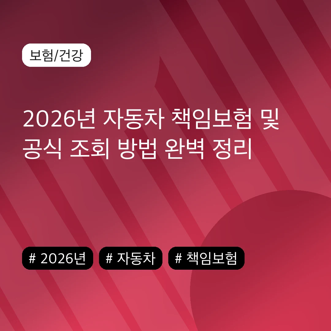 2026년 자동차 책임보험  및 공식 조회 방법 완벽 정리