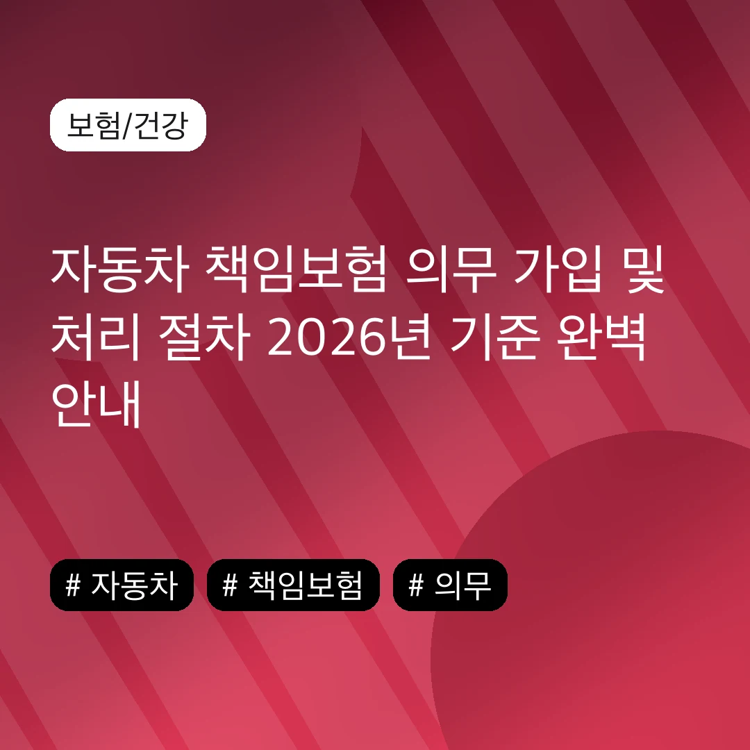 자동차 책임보험 의무 가입 및 처리 절차 2026년 기준 완벽 안내